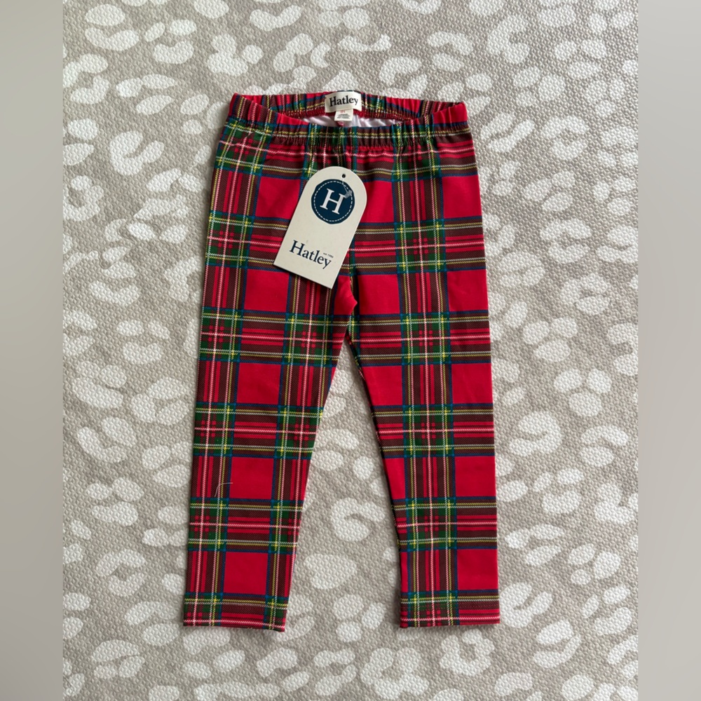 Hatley girls 2T Christmas plaid leggings